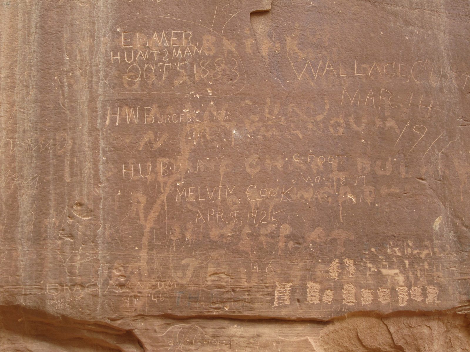 Early traveler grafitti ... something from 1883 if it is to be believed